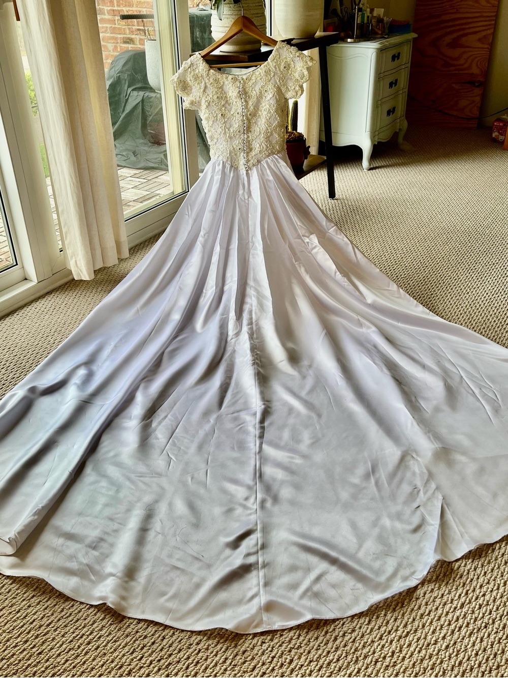 Ivory Beaded Floral Lace Bodice Dress (wedding/ special occasion)